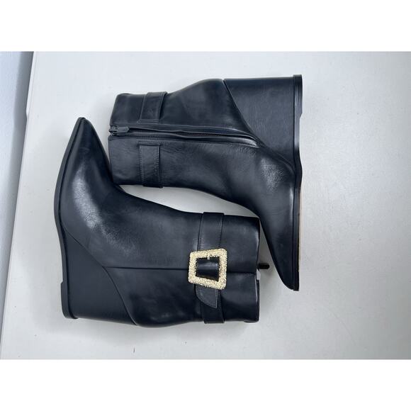 Sam Edelman Weslie Leather Wedge Ankle Boots Pointed Toe Women’s Size 8.5 - Picture 7 of 11